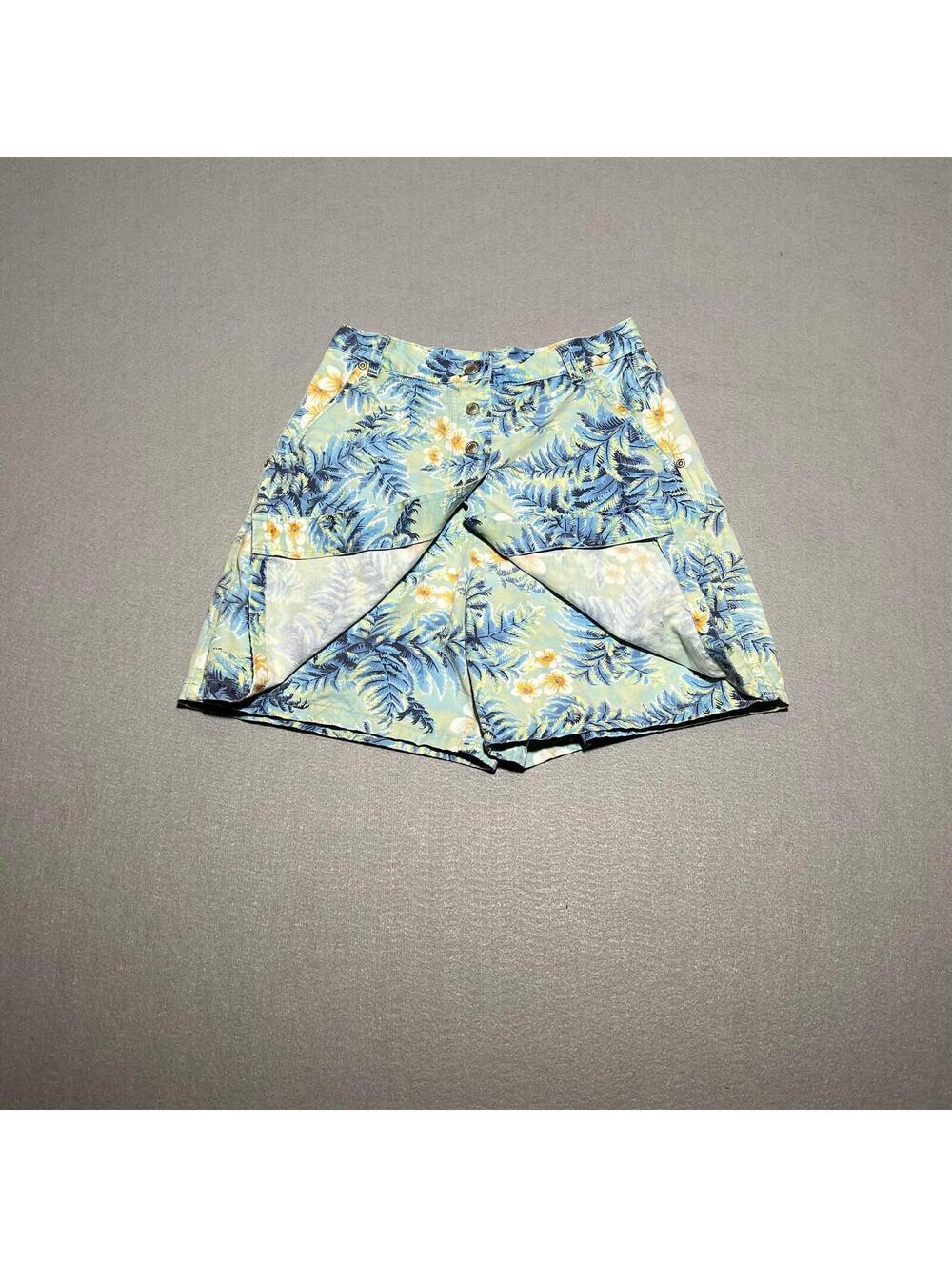 Vintage Liz Wear by Liz Claiborne Blue Tropical Print Skort - Picture 3 of 5